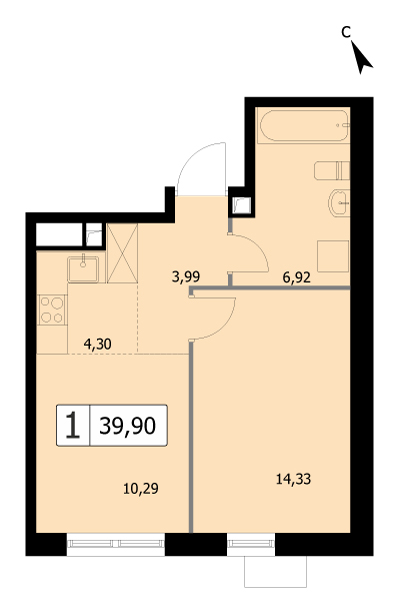 Продажа 1-комн квартиры в новостройке Москва г., 3-я Гражданская ул.,  к. 2с1