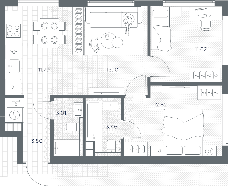 Продажа 2-комн квартиры в новостройке Москва г., Веткина ул.,  к. Башня-А