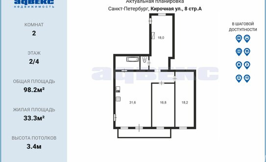 Продажа 2-комн квартиры на вторичном рынке ул Кирочная,  д. 8