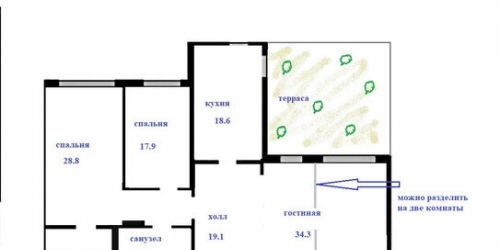 3-комн квартира ул Архитектора Власова,  д. 6