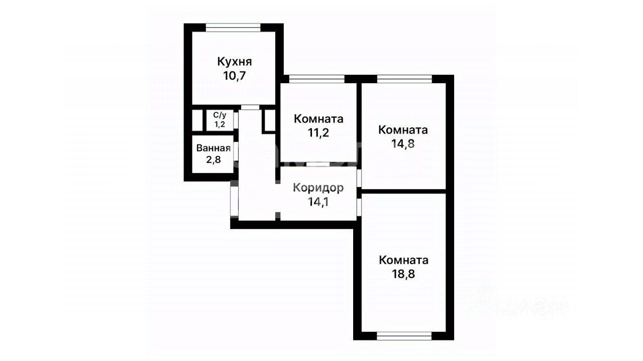 Продажа 3-комн квартиры на вторичном рынке Ангарская улица, 4