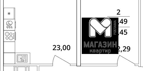 2-комн квартира Предпортовая тер.