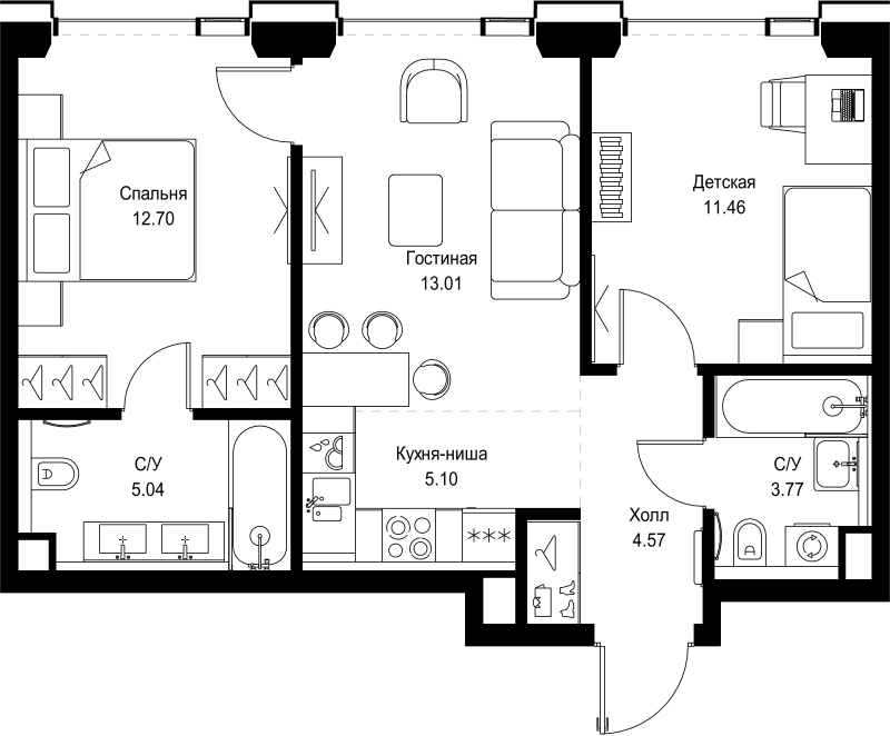 Продажа 2-комн квартиры в новостройке Москва г., Верейская ул.,  к. SET.2.А