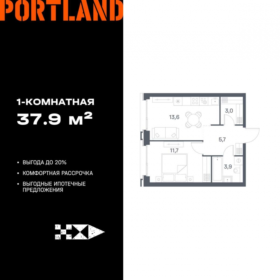 Продажа 1-комн квартиры в новостройке , улица Южнопортовая 42,  д. 42