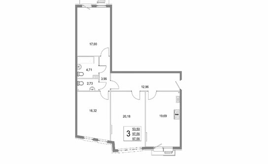Продажа 3-комн квартиры на вторичном рынке Трубачеевка, Центральная улица,  д. 1