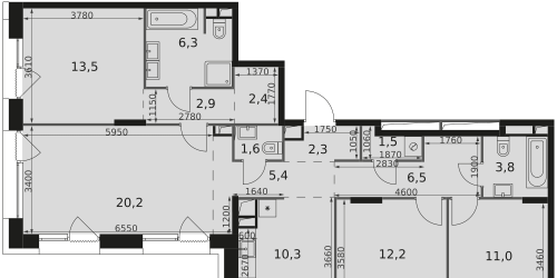 4-комн квартира ул. Снежная, 22к3