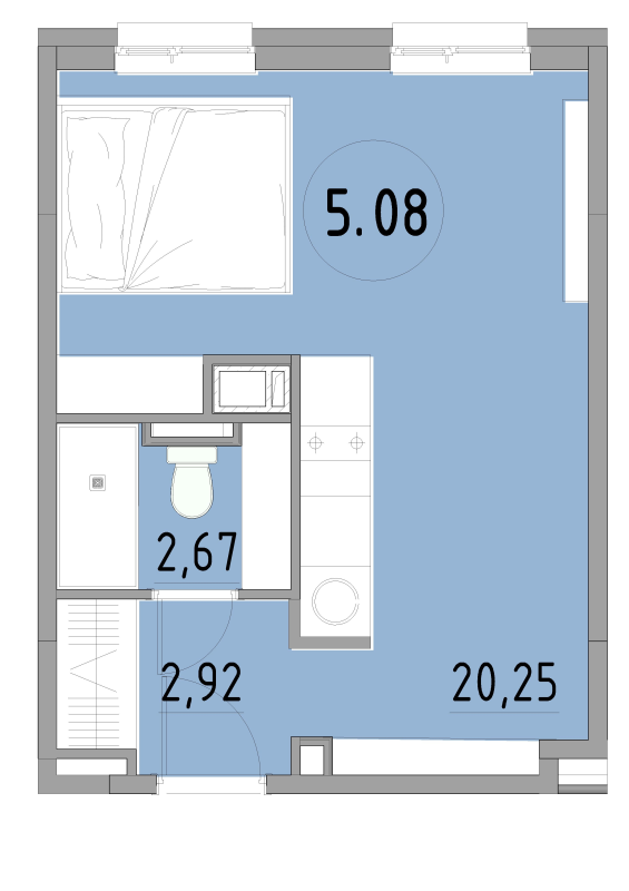 Продажа студии Санкт-Петербург г., 3-й Рабфаковский пер.,  к. 1