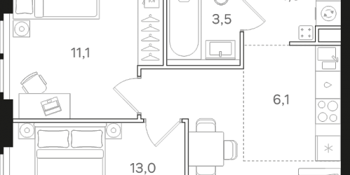 2-комн квартира Москва г., Открытое ш.,  к. 2