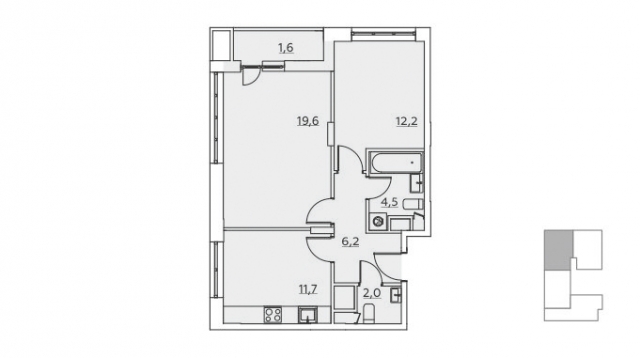 Планировка ЖК Скандинавия, 31.8 м2