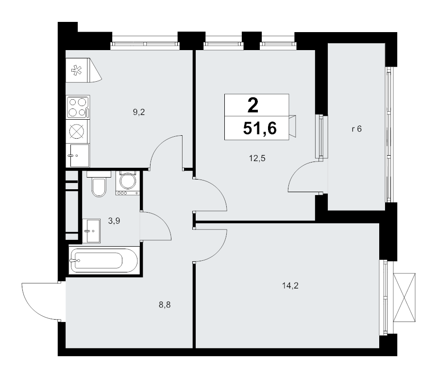 Продажа 2-комн квартиры в новостройке Прокшино д., Проектируемый проезд № 7029,  к. 7.1.3