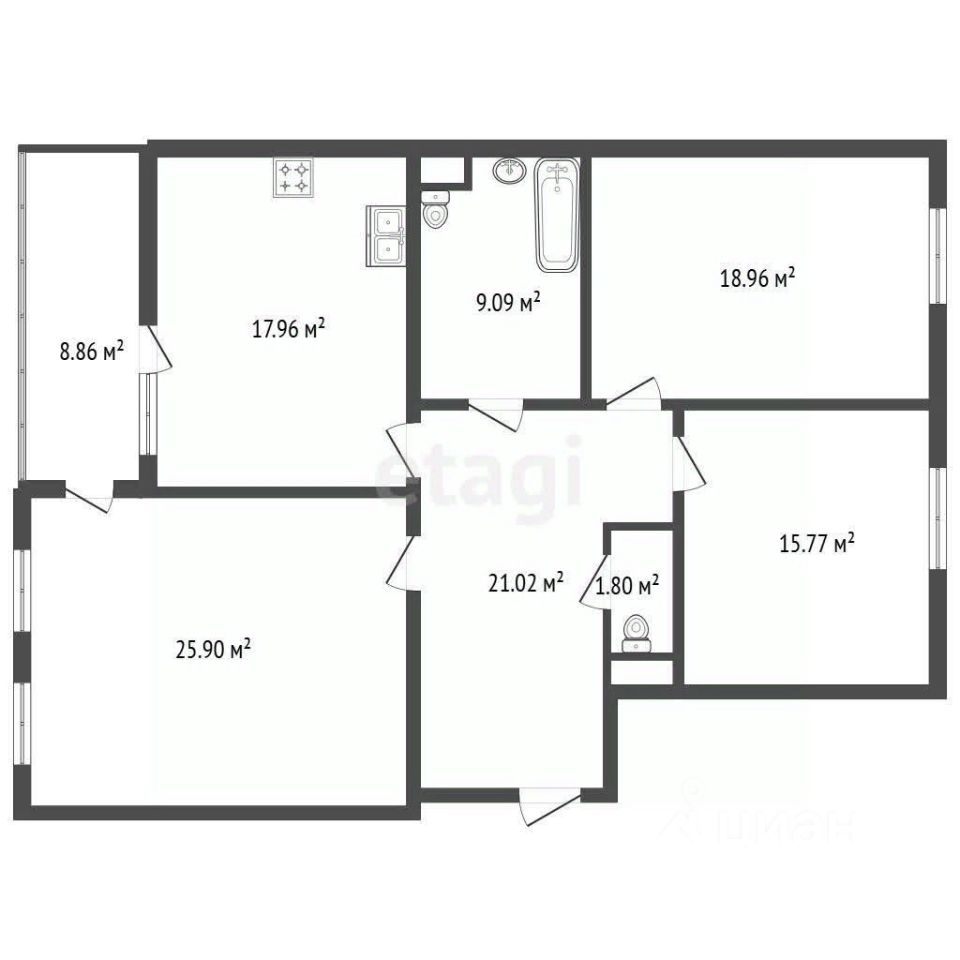 Продажа 3-комн квартиры на вторичном рынке Кудрово г., улица Областная, 1
