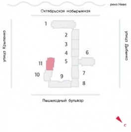 Продажа 3-комн квартиры на вторичном рынке Октябрьская наб,  д. 42