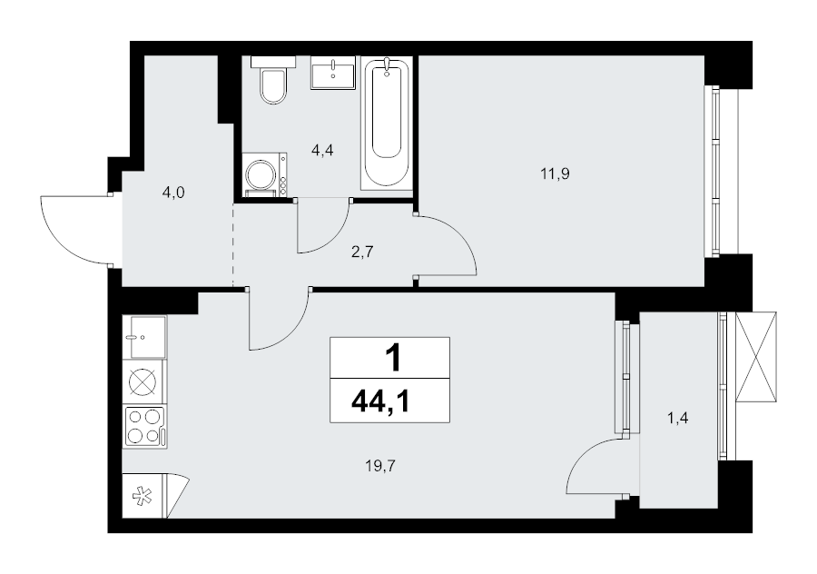Продажа 1-комн квартиры в новостройке Прокшино д., Проектируемый проезд № 7029,  к. 9.3