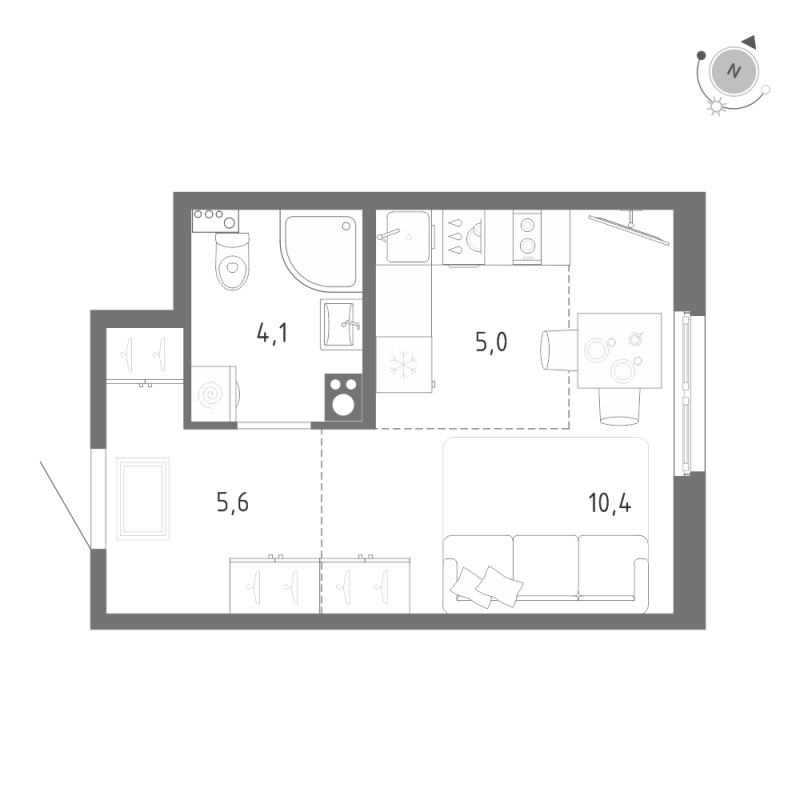 Продажа студии Шушары п., Школьная ул.,  к. 1