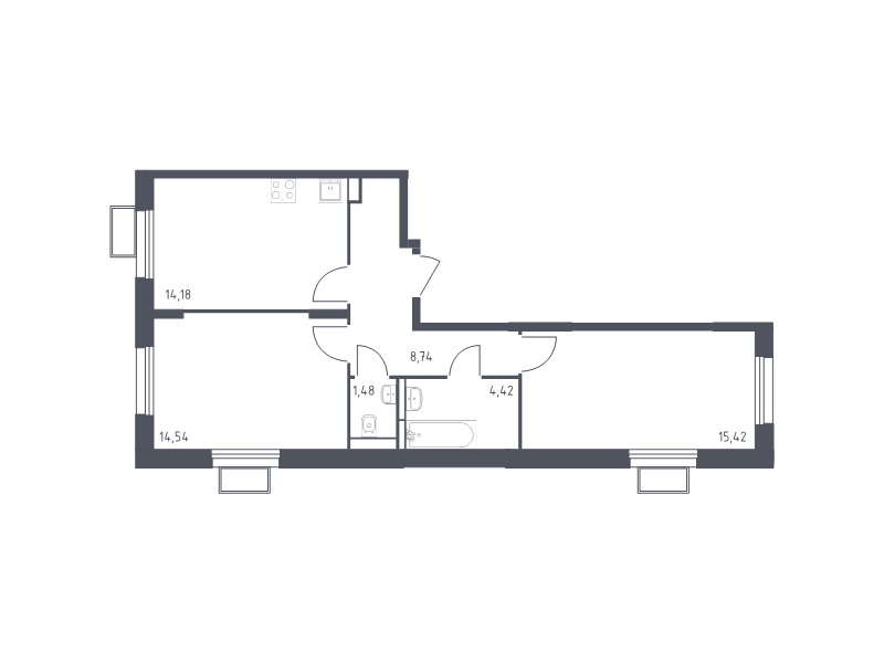 Продажа 2-комн квартиры в новостройке Мякинино д., 4-я Мякининская ул.,  к. 2