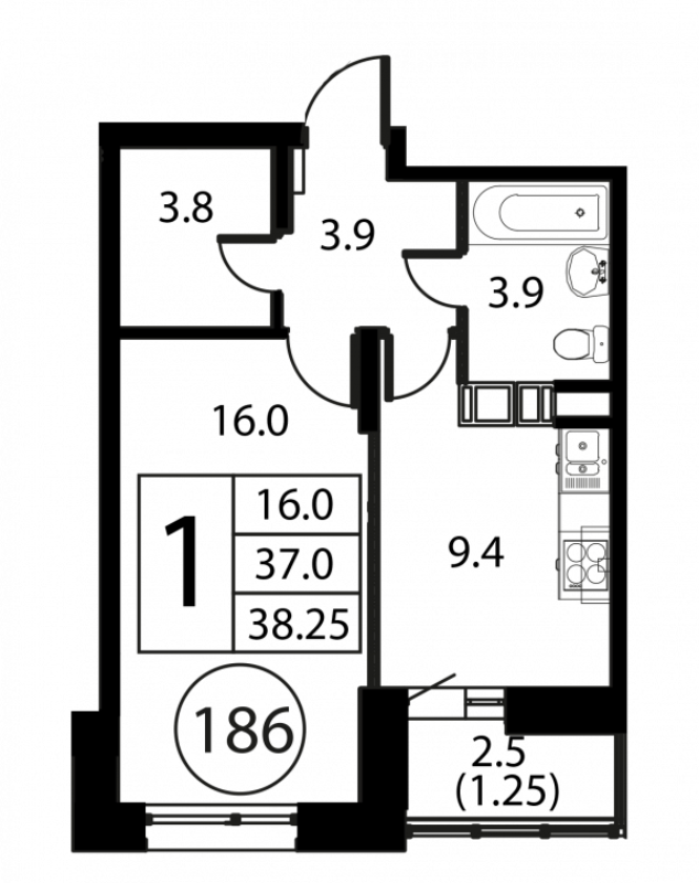 Продажа 1-комн квартиры в новостройке Домодедово с., Жуковского ул.,  к. 2