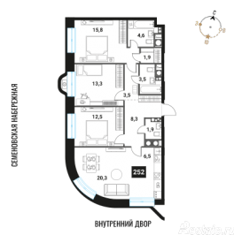 Продажа 4-комн квартиры в новостройке Семеновская наб. 3 стр. 13 А улица