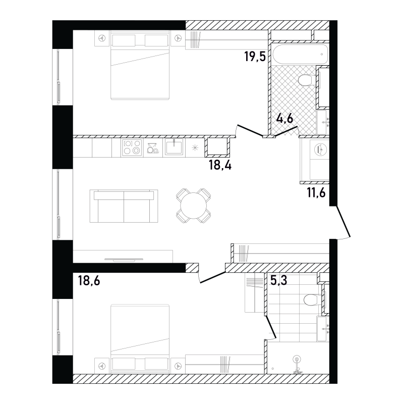 Продажа 2-комн квартиры в новостройке Москва г., Пресненский Вал ул.,  к. 2.2