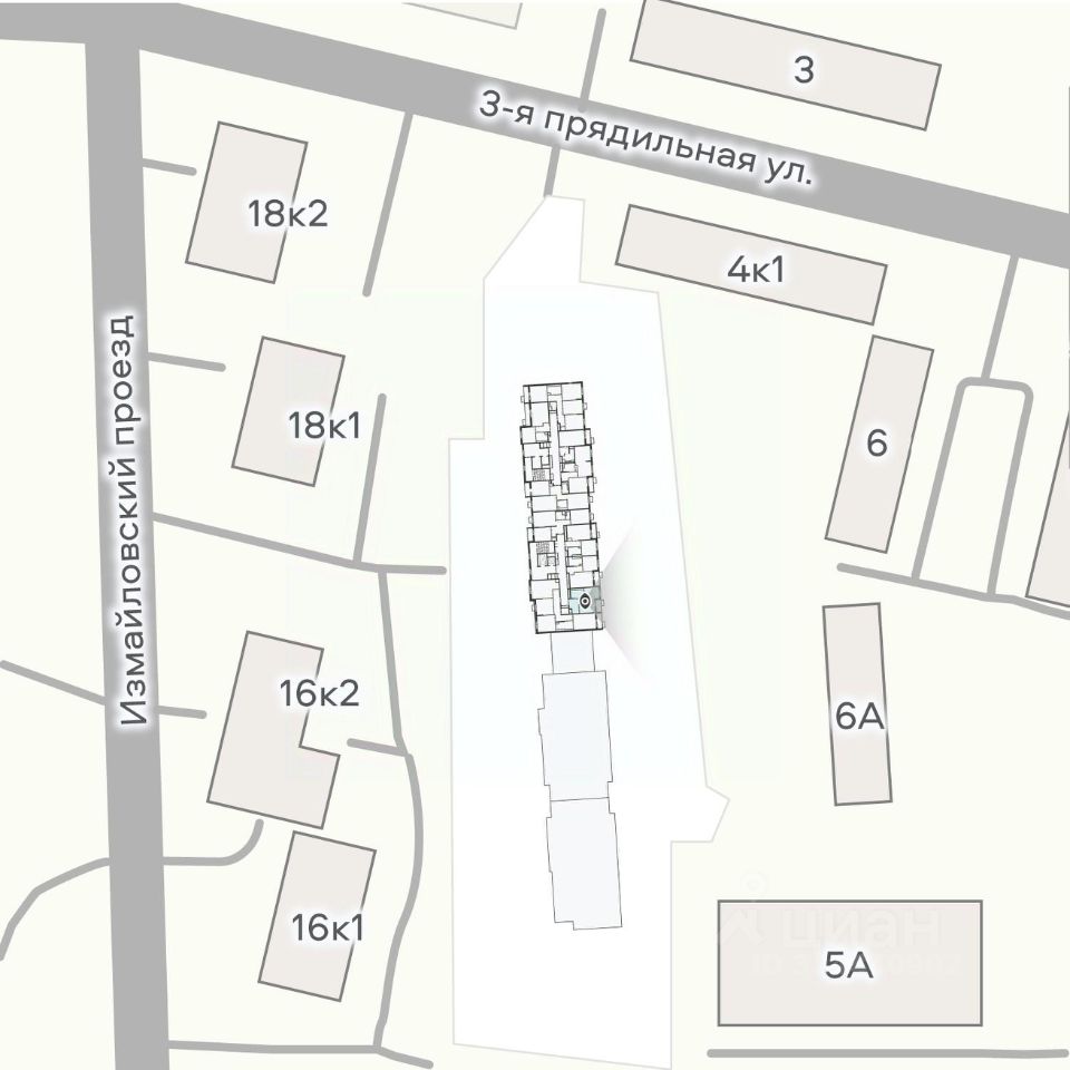 Продажа 1-комн квартиры на вторичном рынке 3-я Прядильная улица, вл4
