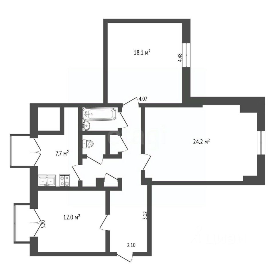 Продажа 3-комн квартиры на вторичном рынке Тверская улица, 6С1