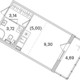 Продажа студии Стрельна п., Будённого пр-кт,  к. 5.5