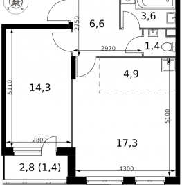 Продажа 2-комн квартиры в новостройке д. Сапроново, д. 1