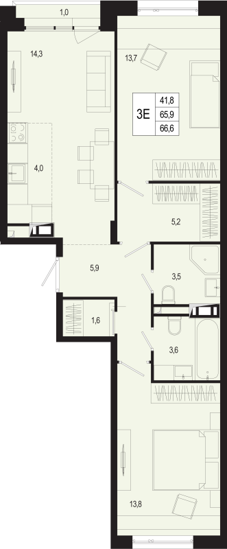 Продажа 2-комн квартиры в новостройке Борисовка д., Полевая ул.,  к. 17