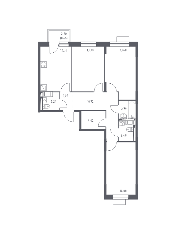 Продажа 3-комн квартиры в новостройке Юрлово д., Пятницкая ул.,  к. 2.1