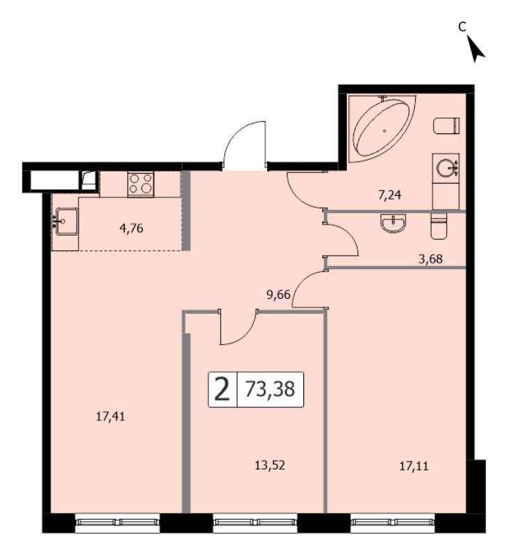 Продажа 2-комн квартиры в новостройке Москва г., 3-я Гражданская ул.,  к. 2с1