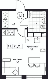 Продажа студии Пушкино г., Нижняя ул.,  к. 3