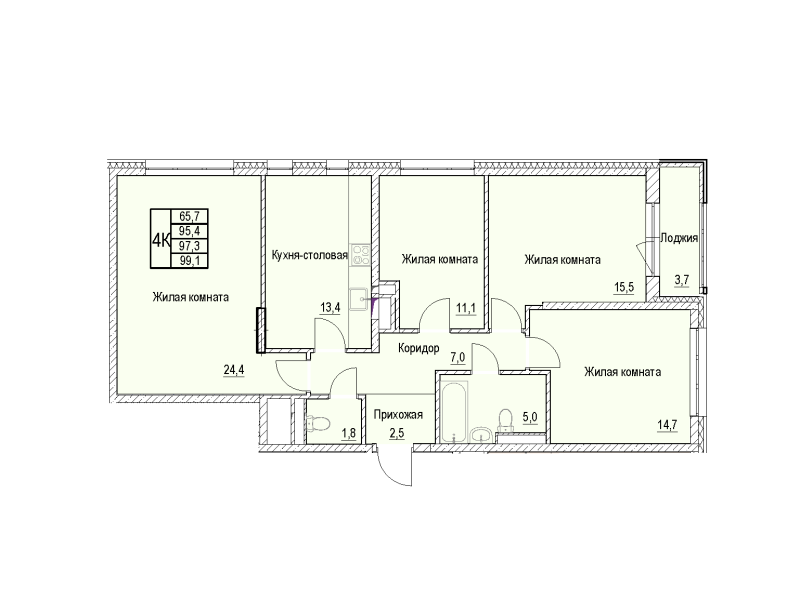 Продажа 4-комн квартиры в новостройке Мытищи г., Академика Каргина ул.,  к. 5