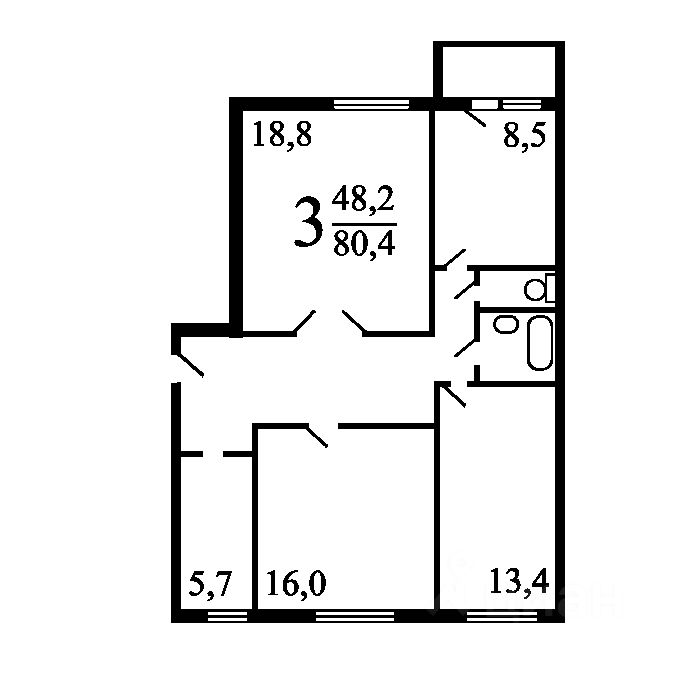 Продажа 3-комн квартиры на вторичном рынке проезд Чечерский,  д. 82