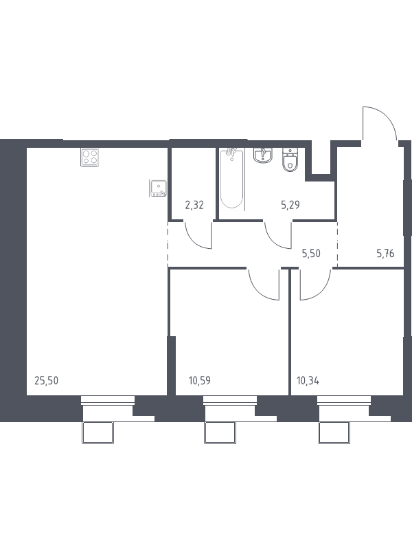 Продажа 2-комн квартиры в новостройке Дудкино д., Цветочная ул.,  к. 2.2
