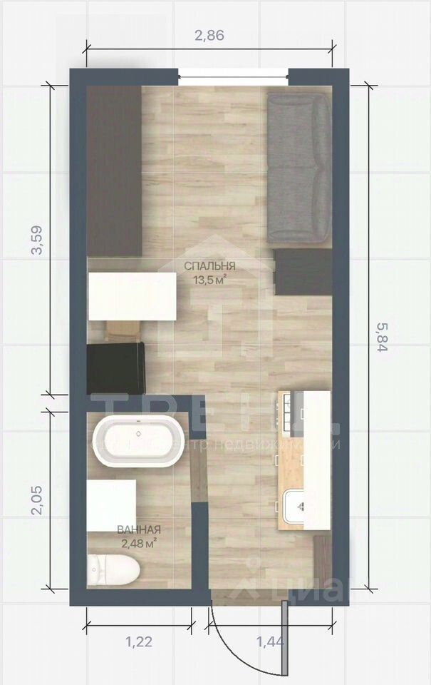 Продажа комнаты Старорусская улица, 5/3