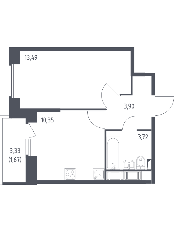 Продажа 1-комн квартиры в новостройке Колпино г., Загородная ул.,  к. 39