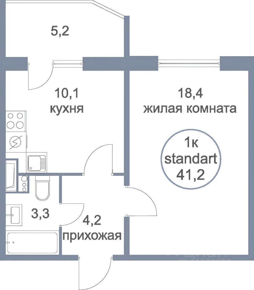Аренда 1-комн квартиры на вторичном рынке Голубое пгт, бульвар Парковый, 2к5