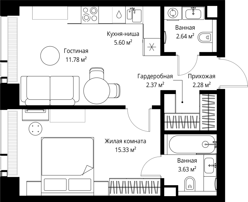 Продажа 1-комн квартиры в новостройке Москва г., Верейская ул.,  к. 2.3