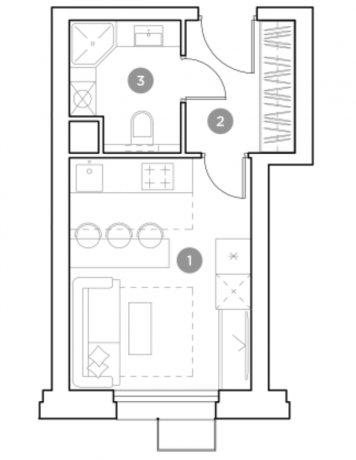 Планировка ЖК Гоголь парк,  м2