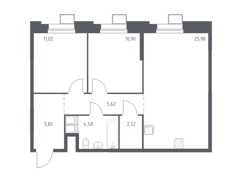 Продажа 2-комн квартиры в новостройке Дудкино д., Цветочная ул.,  к. 2.4