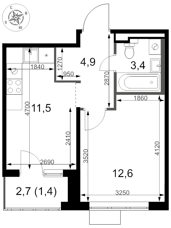 Продажа 1-комн квартиры в новостройке Химки г., Олимпийская ул.,  к. 1.2