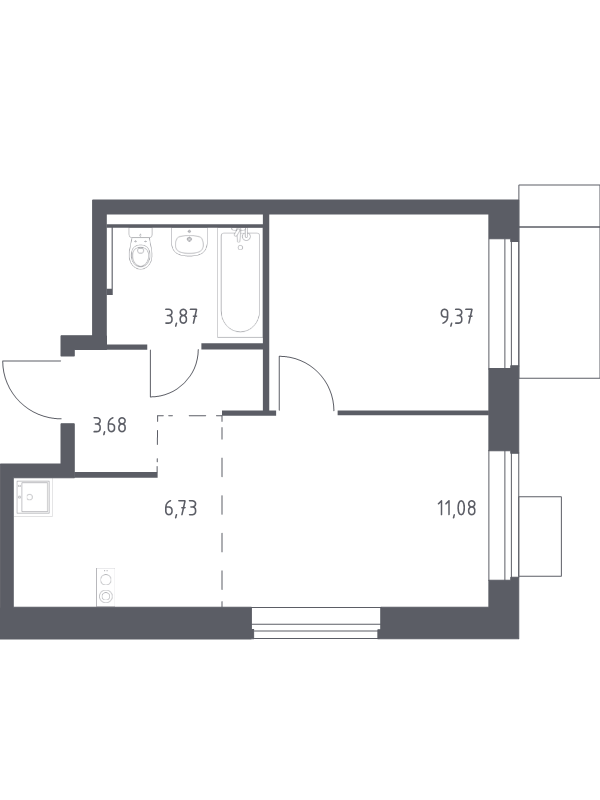 Продажа 1-комн квартиры в новостройке Мисайлово д., Молодежный б-р,  к. 14.2