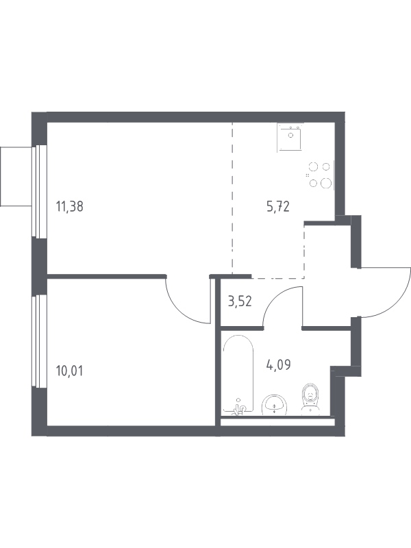 Продажа 1-комн квартиры в новостройке Коробово д., 10 км до МКАД,  к. 8.2