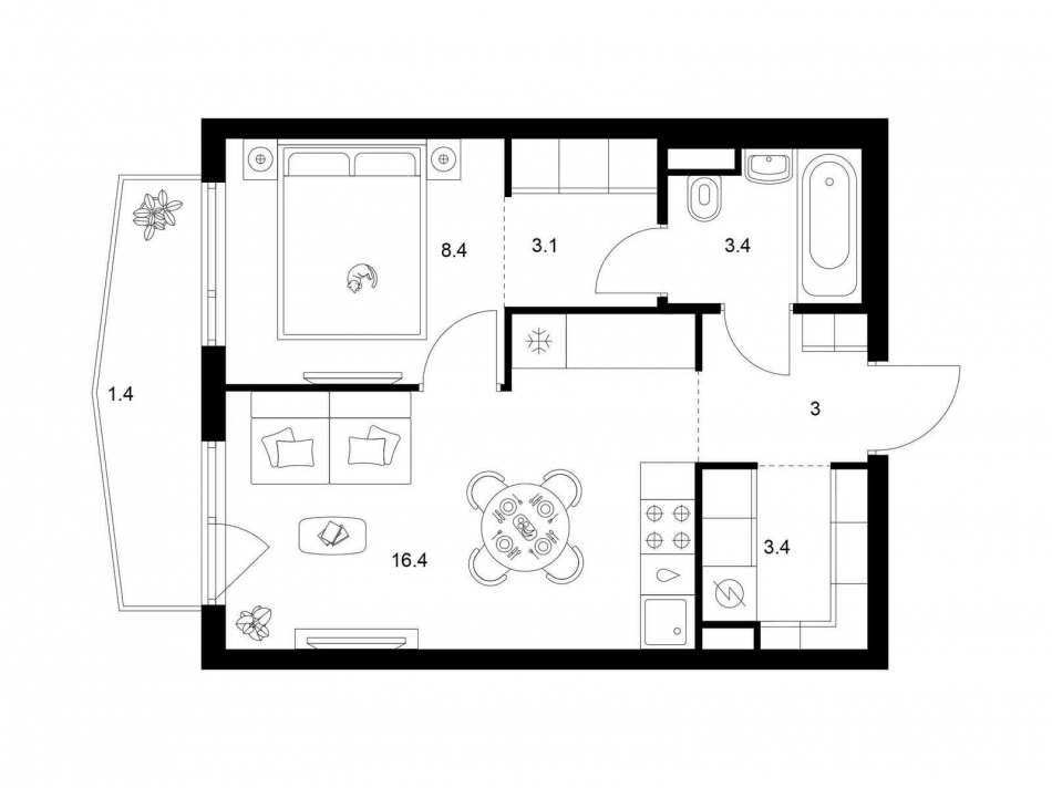 Продажа 1-комн квартиры в новостройке ул. Руставели, вл. 14, корп. 3