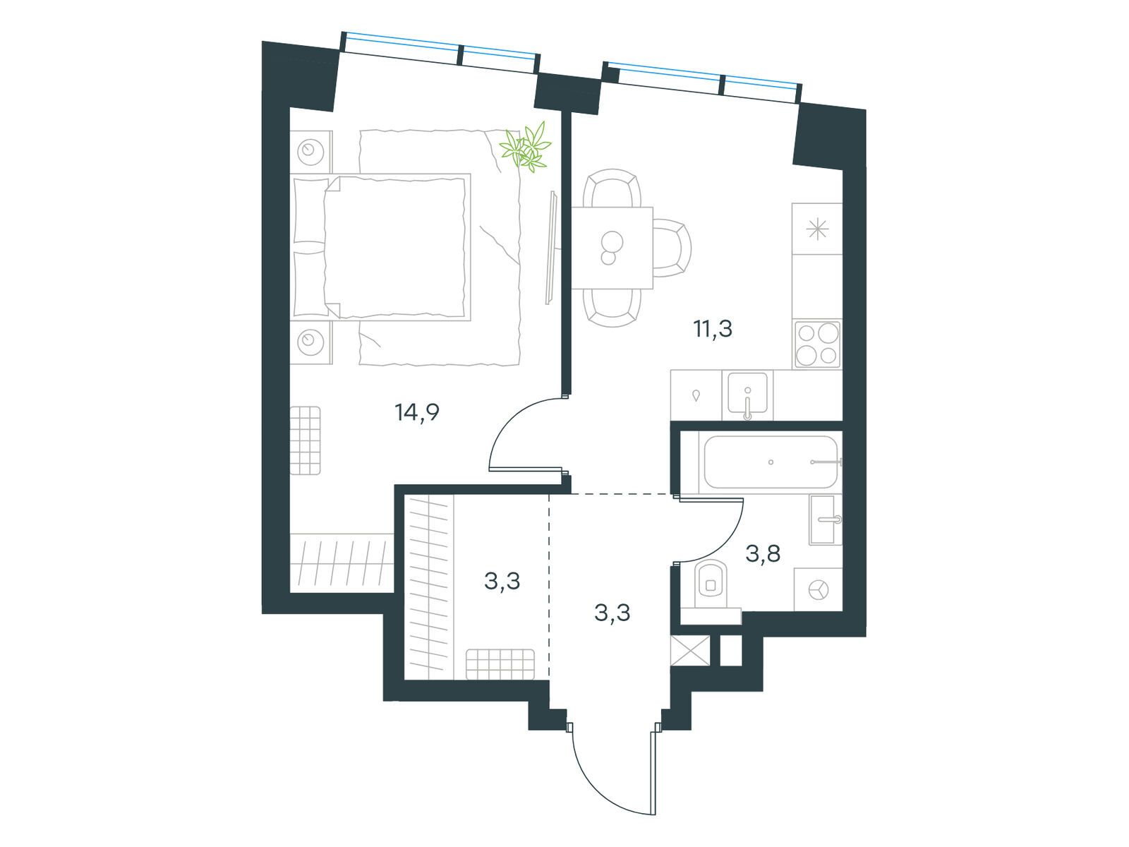 1-комн квартира ул. Дубининская, вл. 69, корп. 15