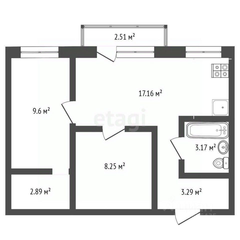 Продажа 2-комн квартиры на вторичном рынке улица Гарибальди, 8К4