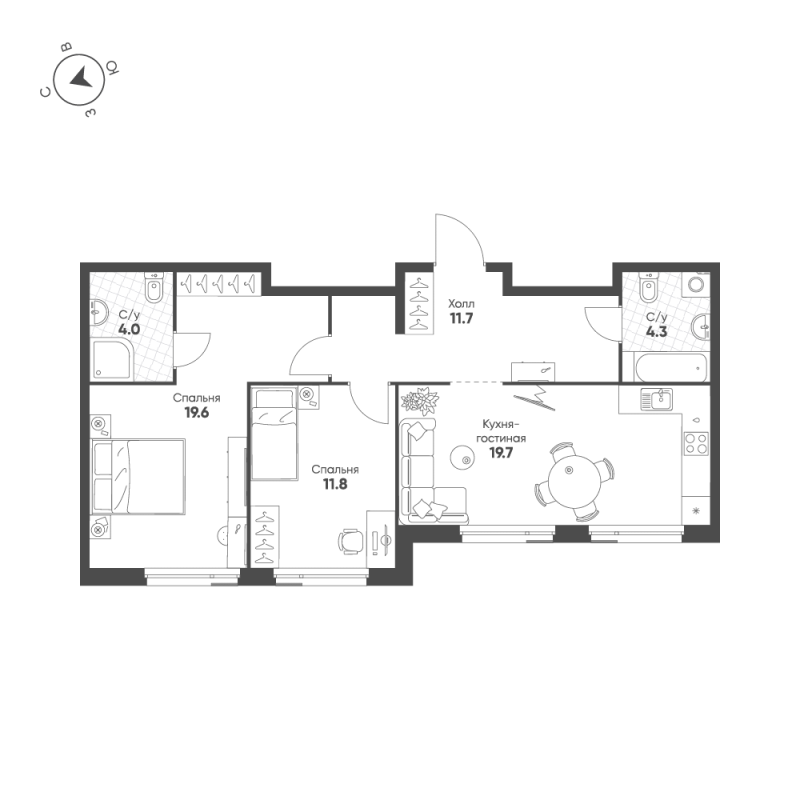 Продажа 2-комн квартиры в новостройке Москва г., Автозаводская ул.,  к. 4.3.1