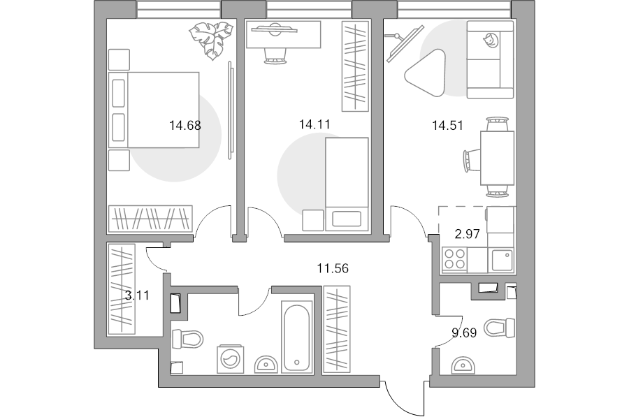 Продажа 2-комн квартиры в новостройке Москва г., Верхнелихоборская ул.,  к. 1