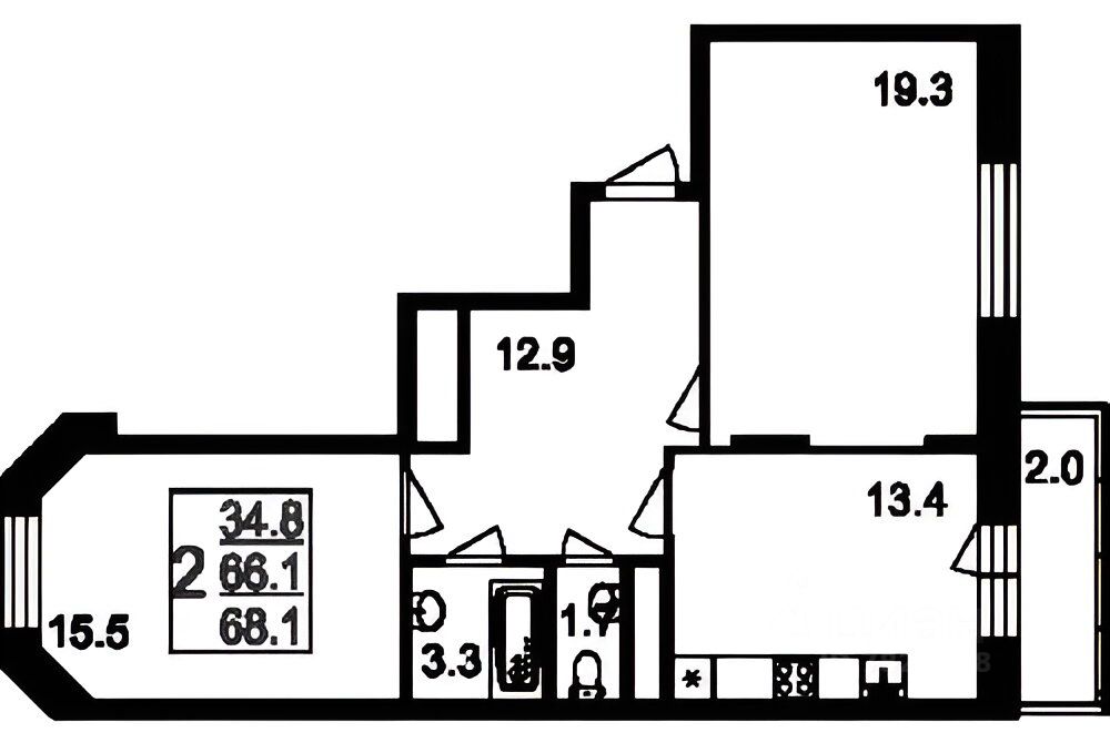 Продажа 2-комн квартиры на вторичном рынке Мытищи, Осташковское шоссе, 22к1