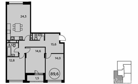 Продажа 3-комн квартиры на вторичном рынке Скандинавский б-р,  д. 8