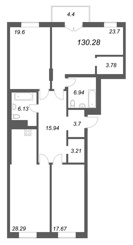 Продажа 3-комн квартиры в новостройке Санкт-Петербург г., Фонтанки реки наб.,  к. 1
